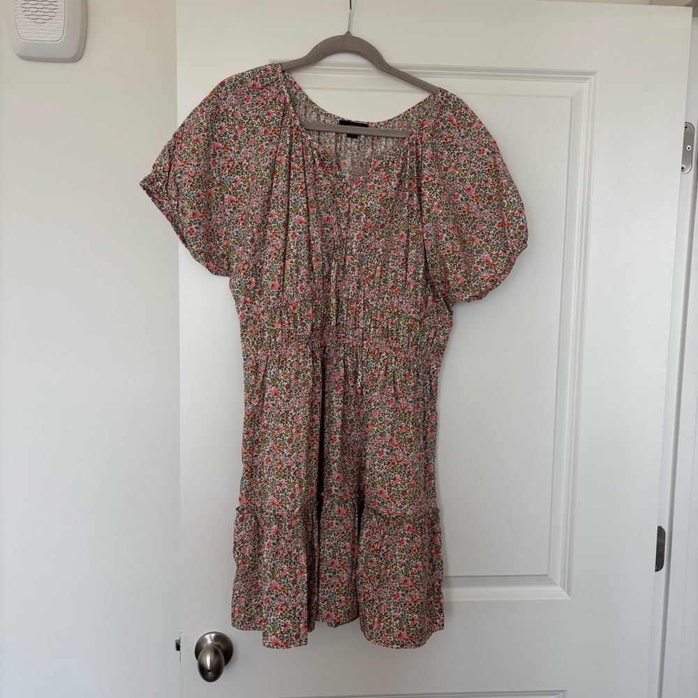 Jcrew Floral Short Sleeve Dress